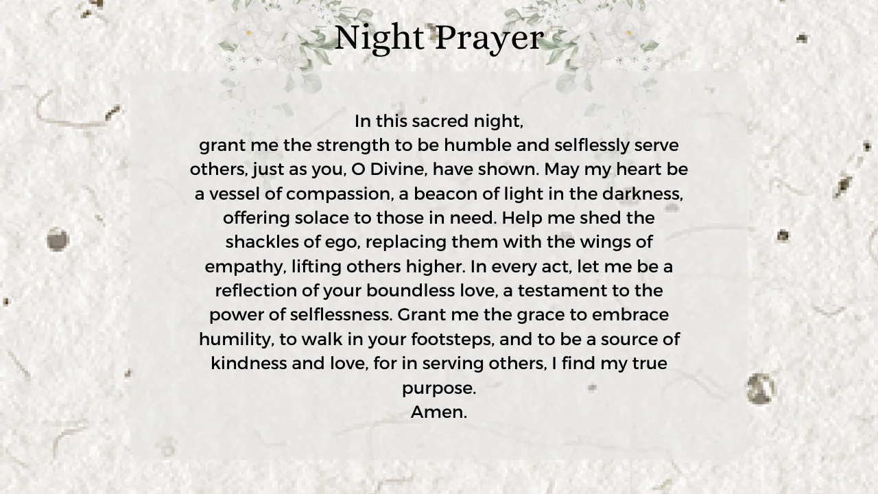 Embrace the sacred calling within you, for in humility and selfless service, you discover the true essence of your purpose. Let compassion guide your actions, and may your journey be a testament to the transformative power of love. Walk with grace, and may your light shine brightly in the darkness, bringing solace to those who need it. Amen.