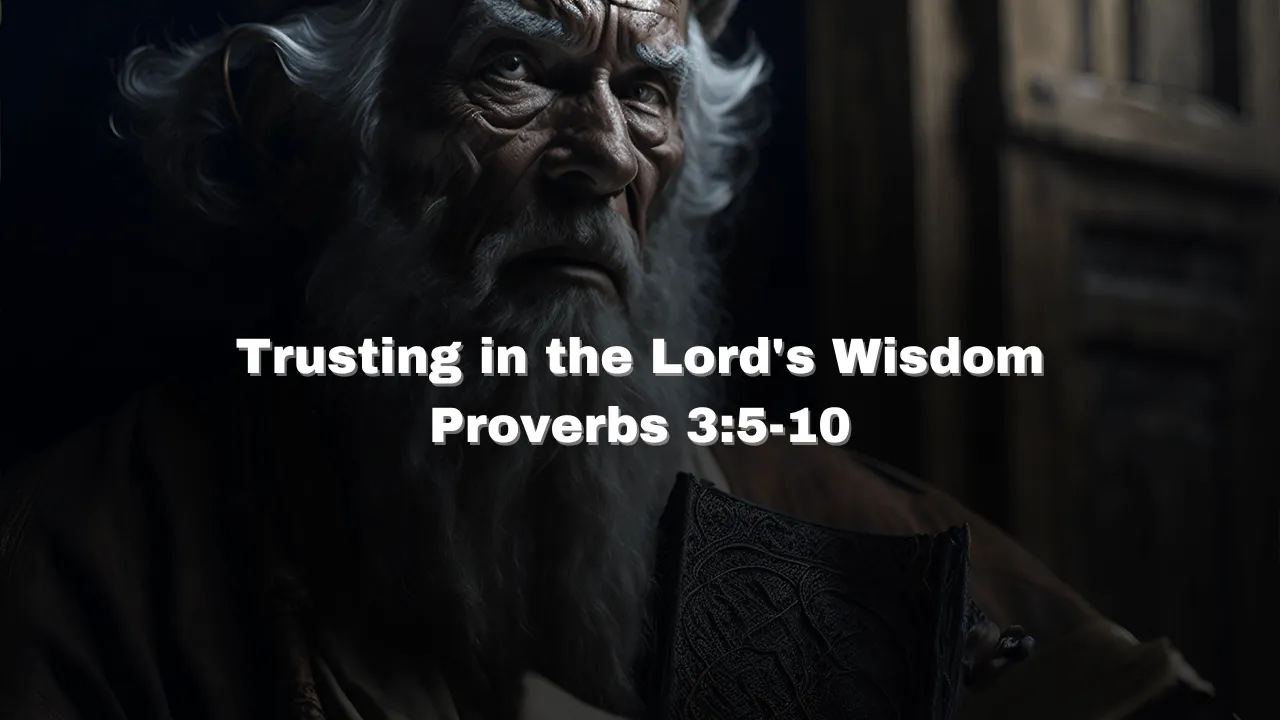 Trusting In The Lord's Wisdom - Proverbs 3:5-10