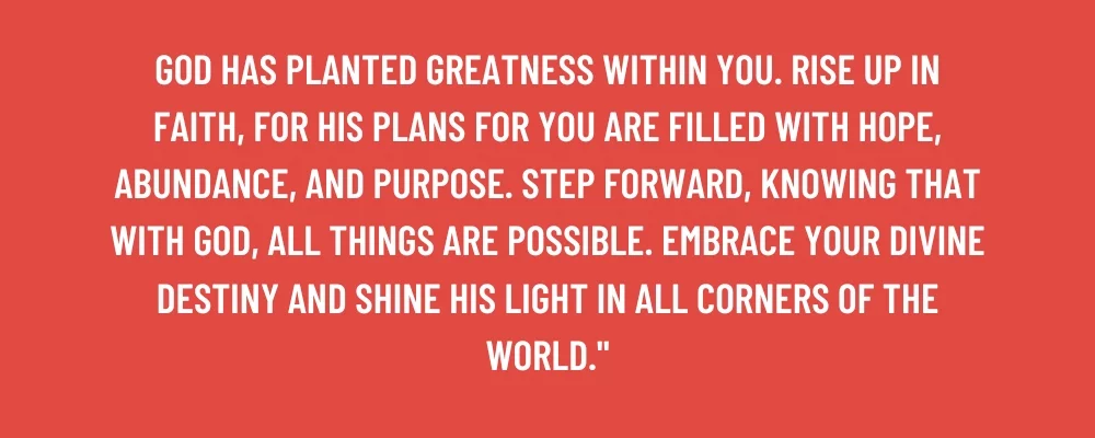 destiny and shine His light in all corners of the
