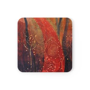 Midnight Dreamy Frost Red Coasters