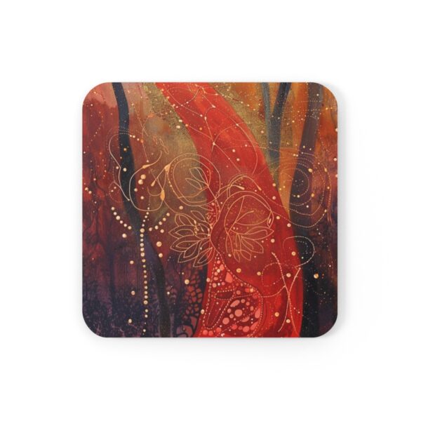 Midnight Dreamy Frost Red Coasters