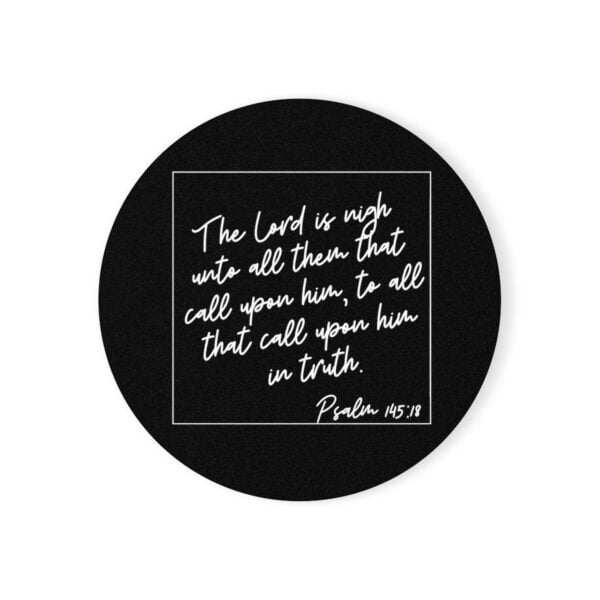 The Lord is near to all who call on him- black coasters - Image 4