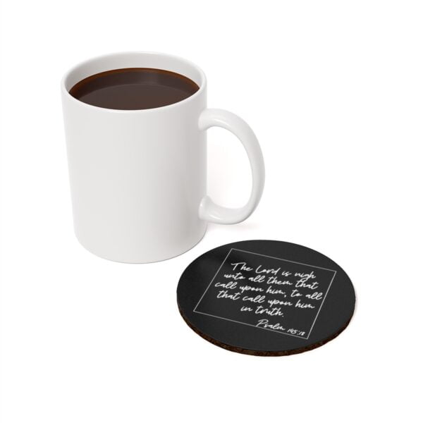 The Lord is near to all who call on him- black coasters - Image 6