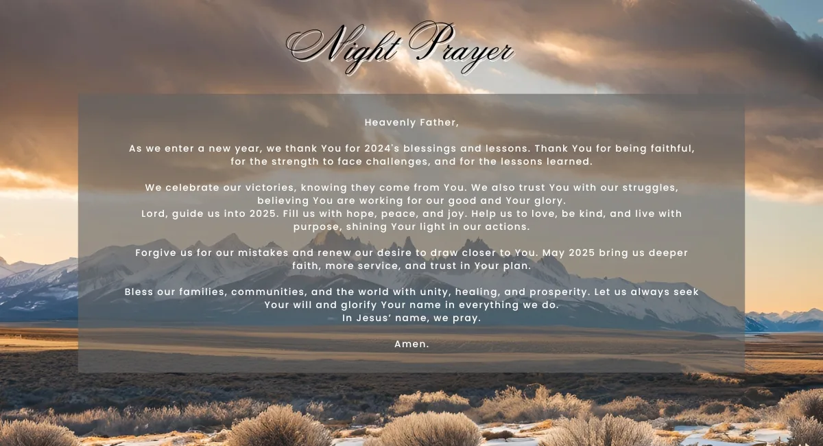 A Prayer of Gratitude and Hope for the New Year