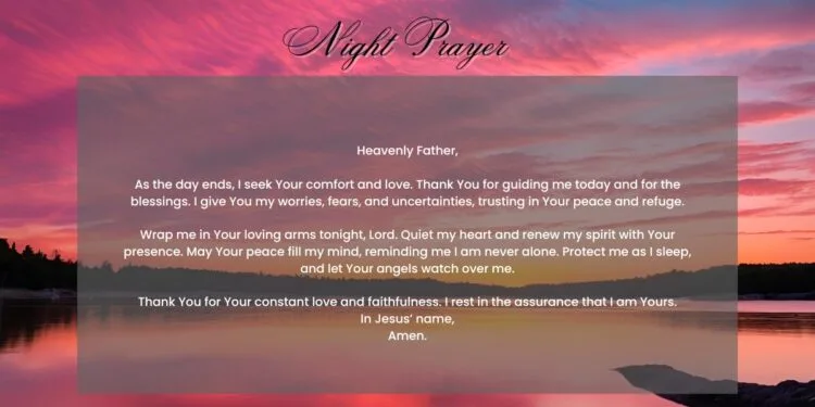 Evening Prayer to Feel God’s Comfort and Love