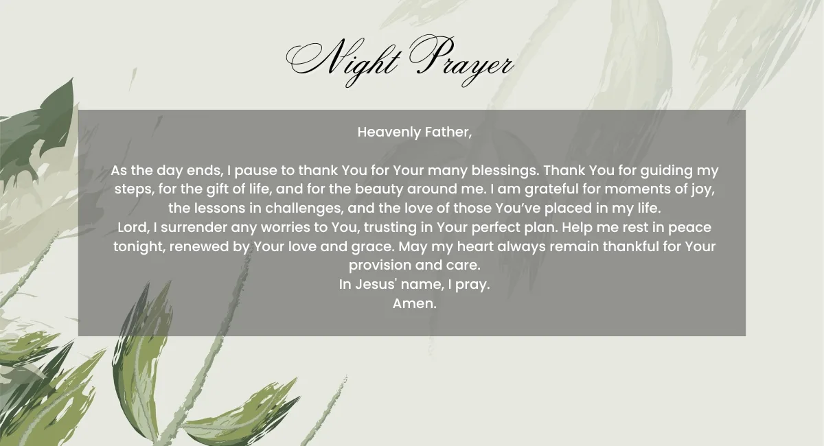 Night Prayer of Gratitude for Today’s Blessings