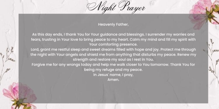 Night Prayer For Sweet Dreams And Restful Sleep