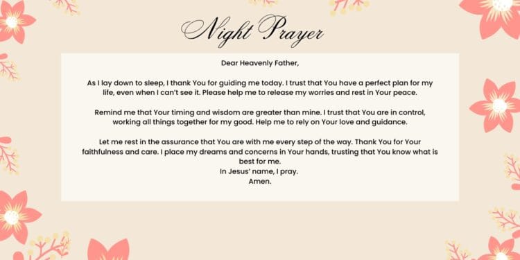 A Beautiful Bedtime Prayer To Trust in God’s Plan