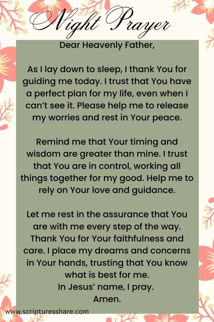 A Beautiful Bedtime Prayer To Trust In God’s Plan