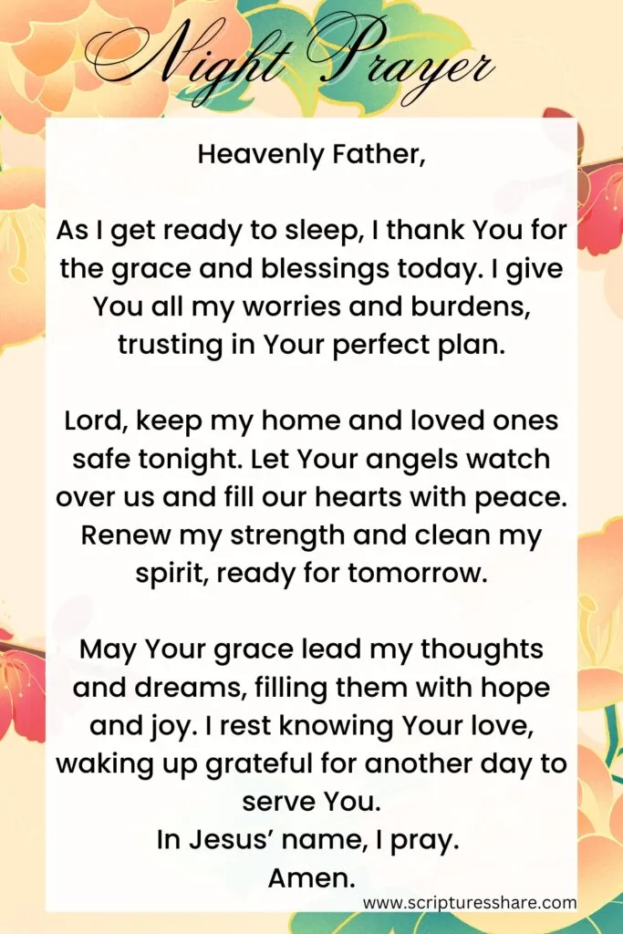 A Bedtime Prayer for God’s Grace and Blessings