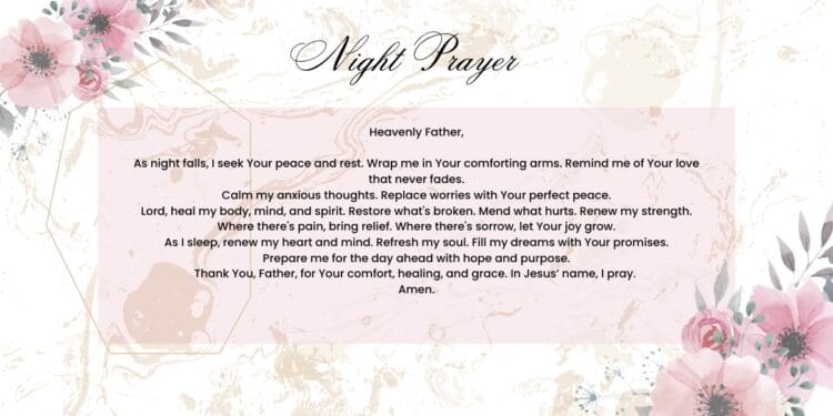 A Good Night Prayer for Comfort, Healing, and Renewal