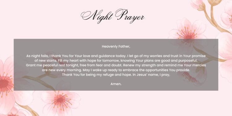 A Night Prayer for Hope in a New Tomorrow