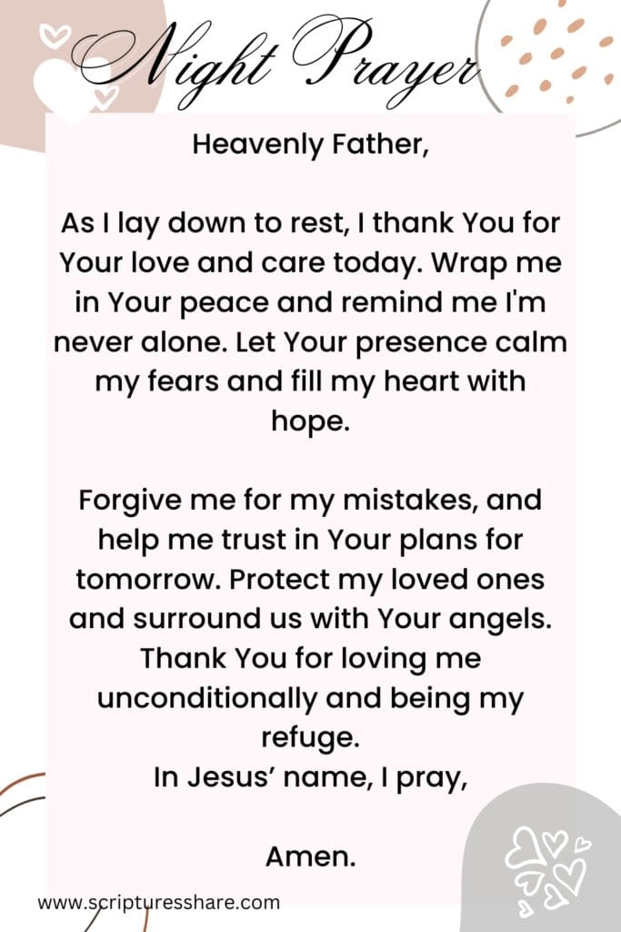 Bedtime Prayer to Feel God’s Love and Care