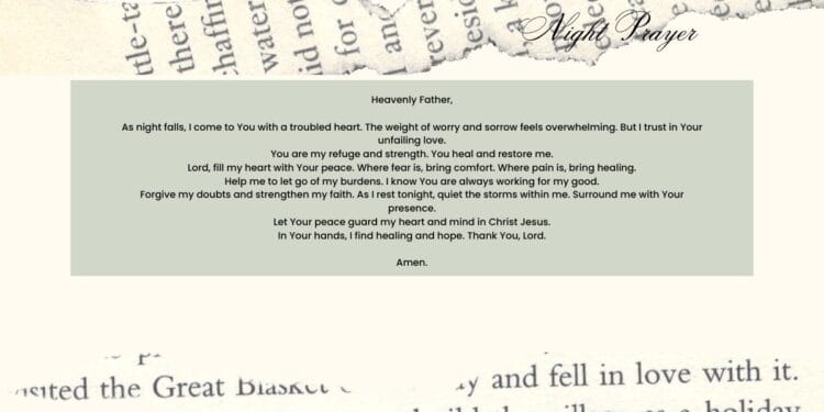 Evening Prayer To Heal A Troubled Heart (1)