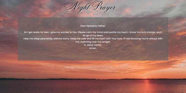 Letting Go of Worries A Peaceful Prayer Before Sleep