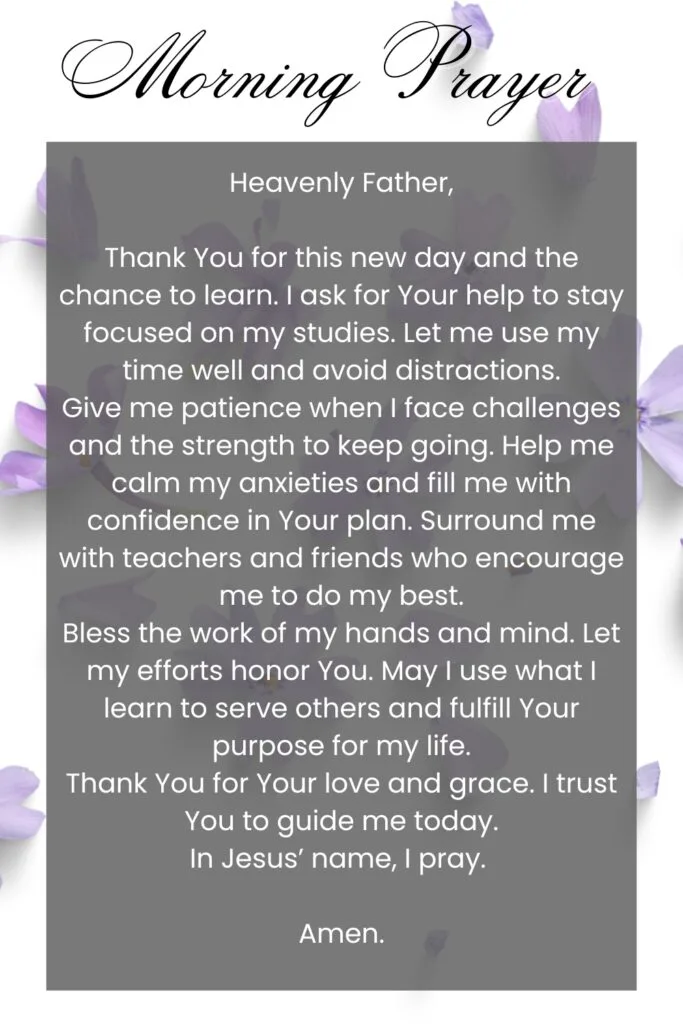 Morning Prayer for Students to Stay Focused