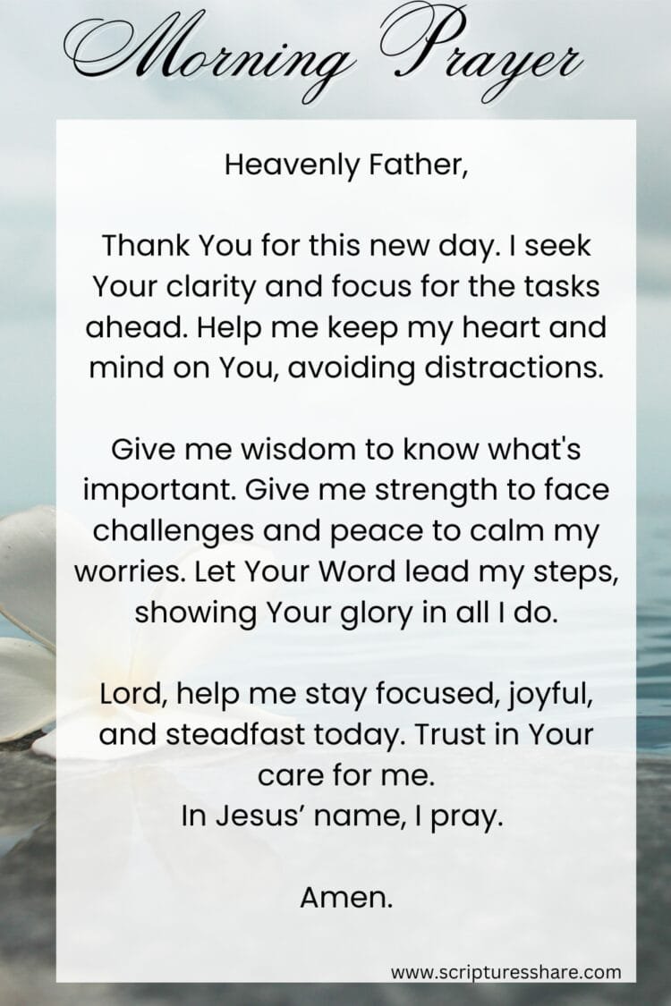 Beautiful Morning Prayer To Help You Stay Focused