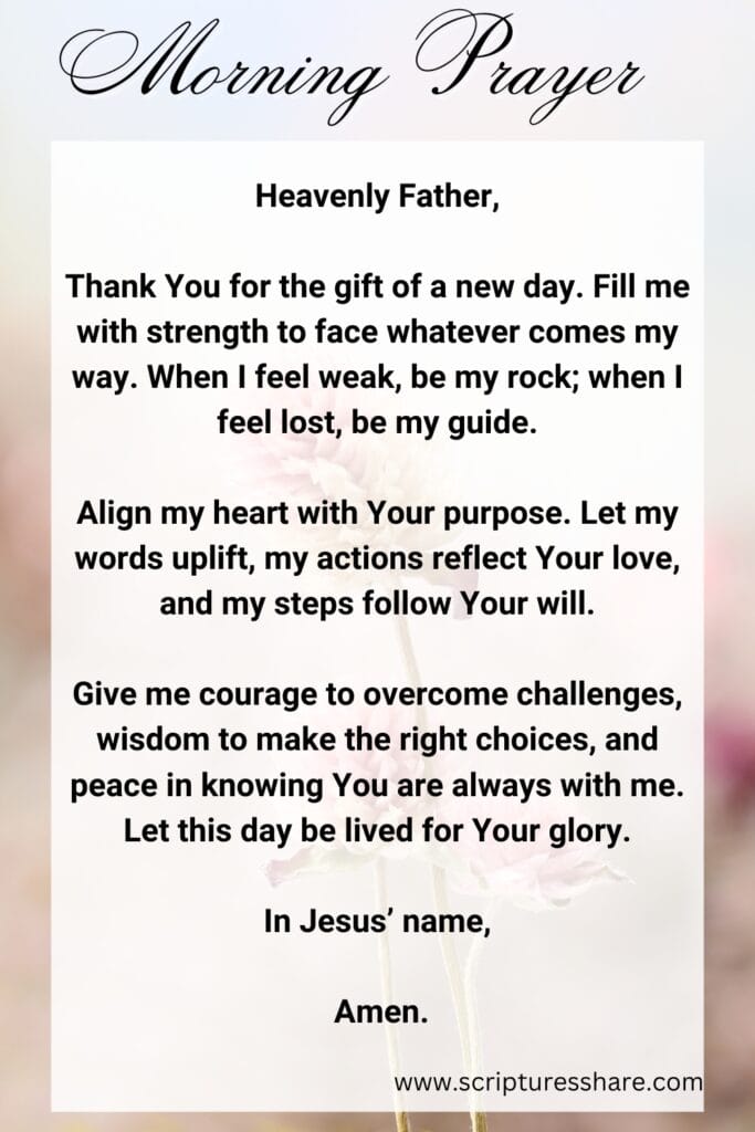 Prayer for Strength and Purpose in the Morning