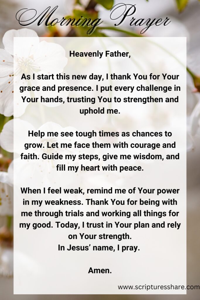 Prayer to Overcome Challenges Each Morning