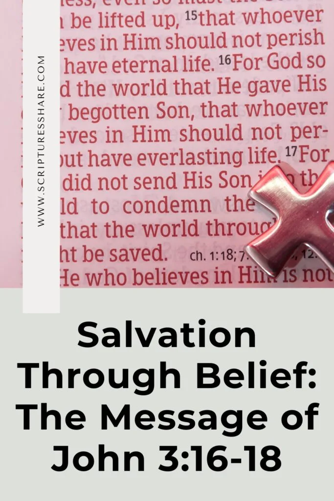 Salvation Through Belief The Message of John 316-18