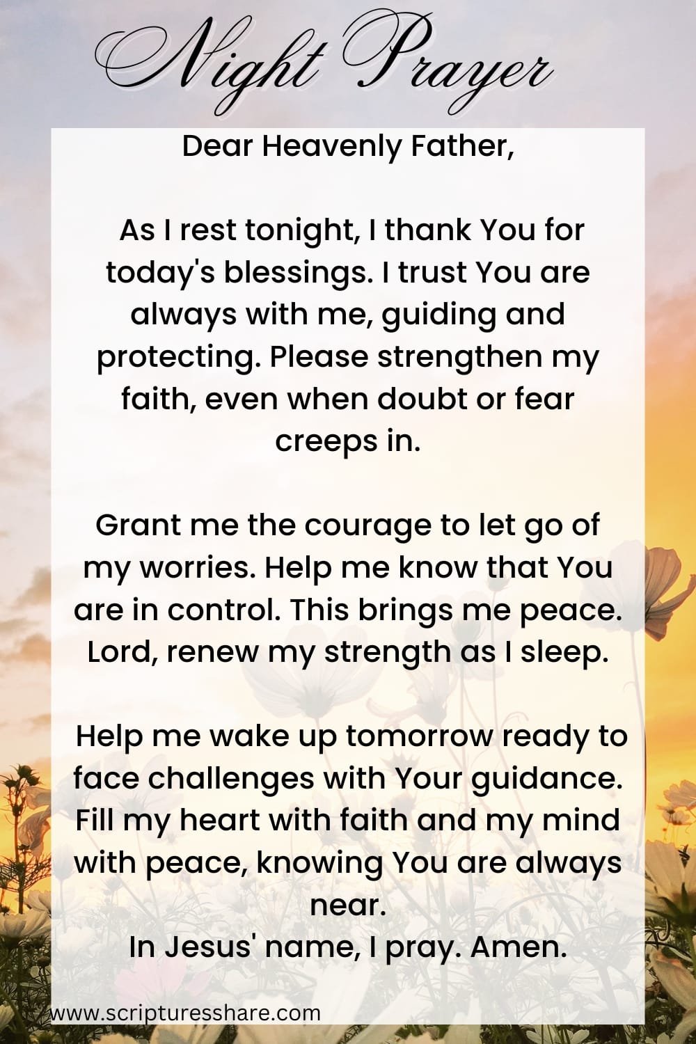 A Beautiful Bedtime Prayer For Faith And Strength