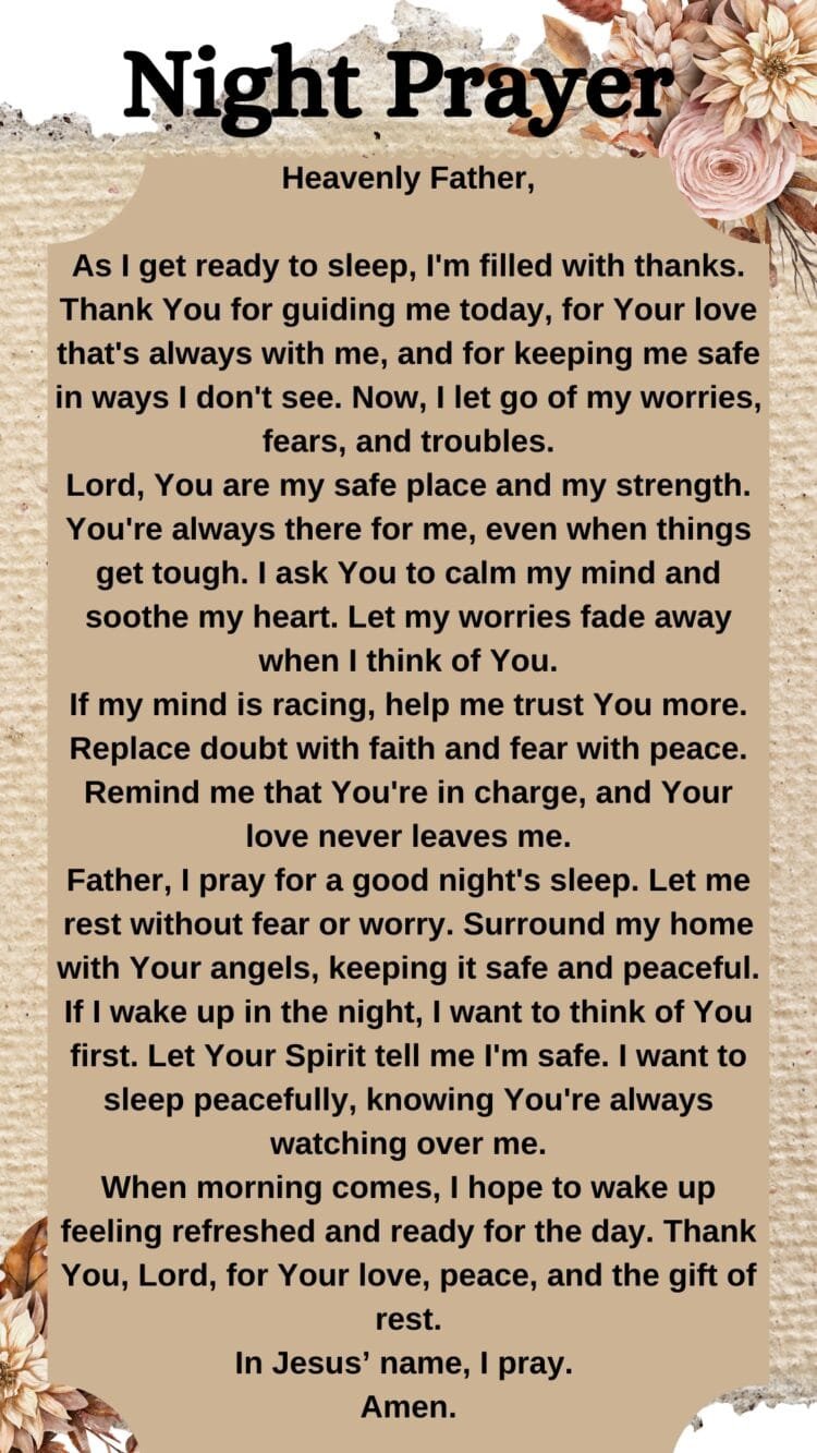 A Beautiful Prayer To Sleep Peacefully Through The Night