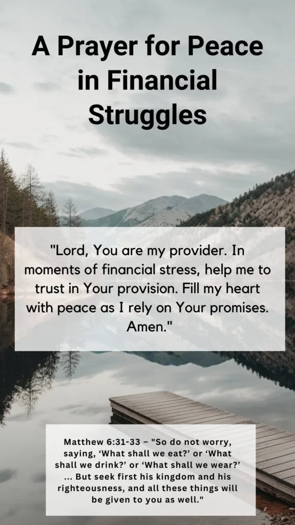 A Prayer for Peace in Financial Struggles
