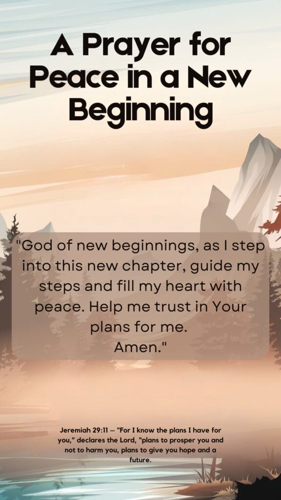 A Prayer for Peace in a New Beginning