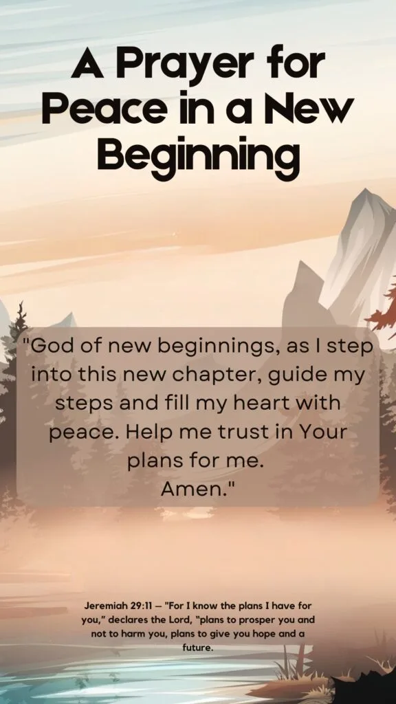 A Prayer for Peace in a New Beginning