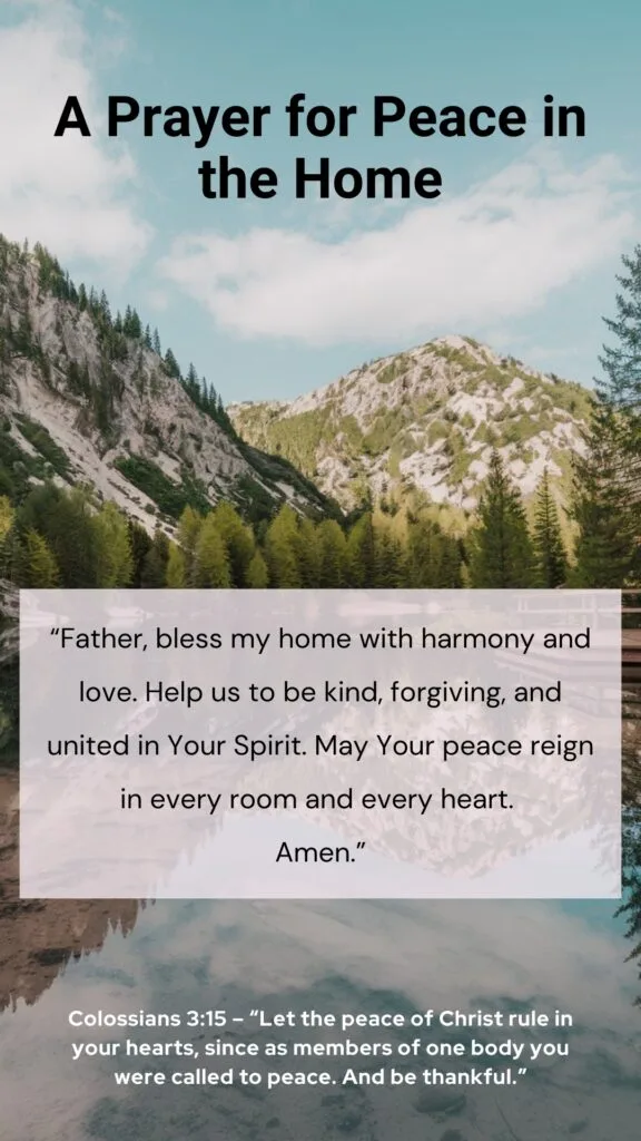A Prayer for Peace in the Home
