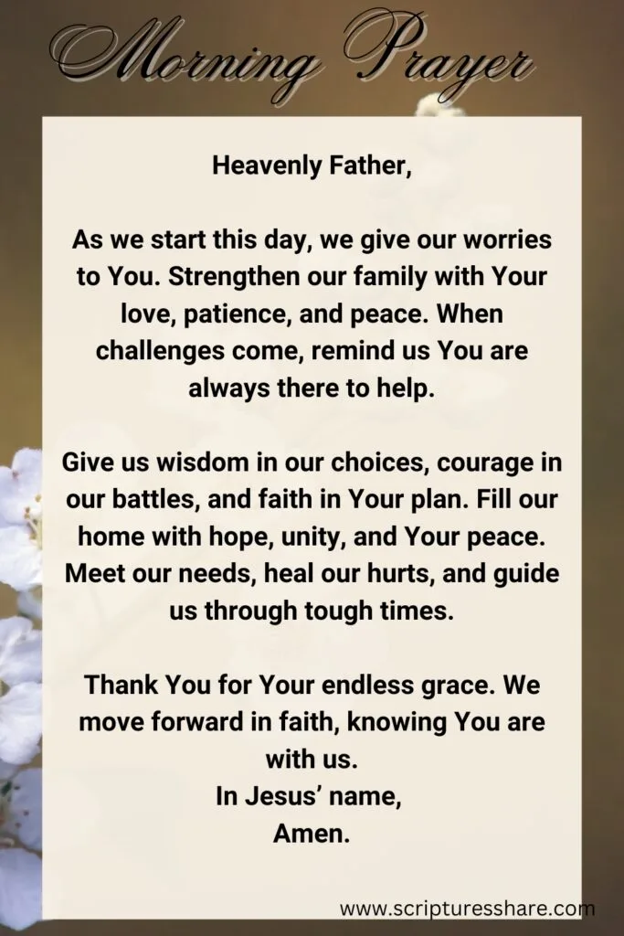 Beautiful Morning Prayer for Families Facing Tough Days