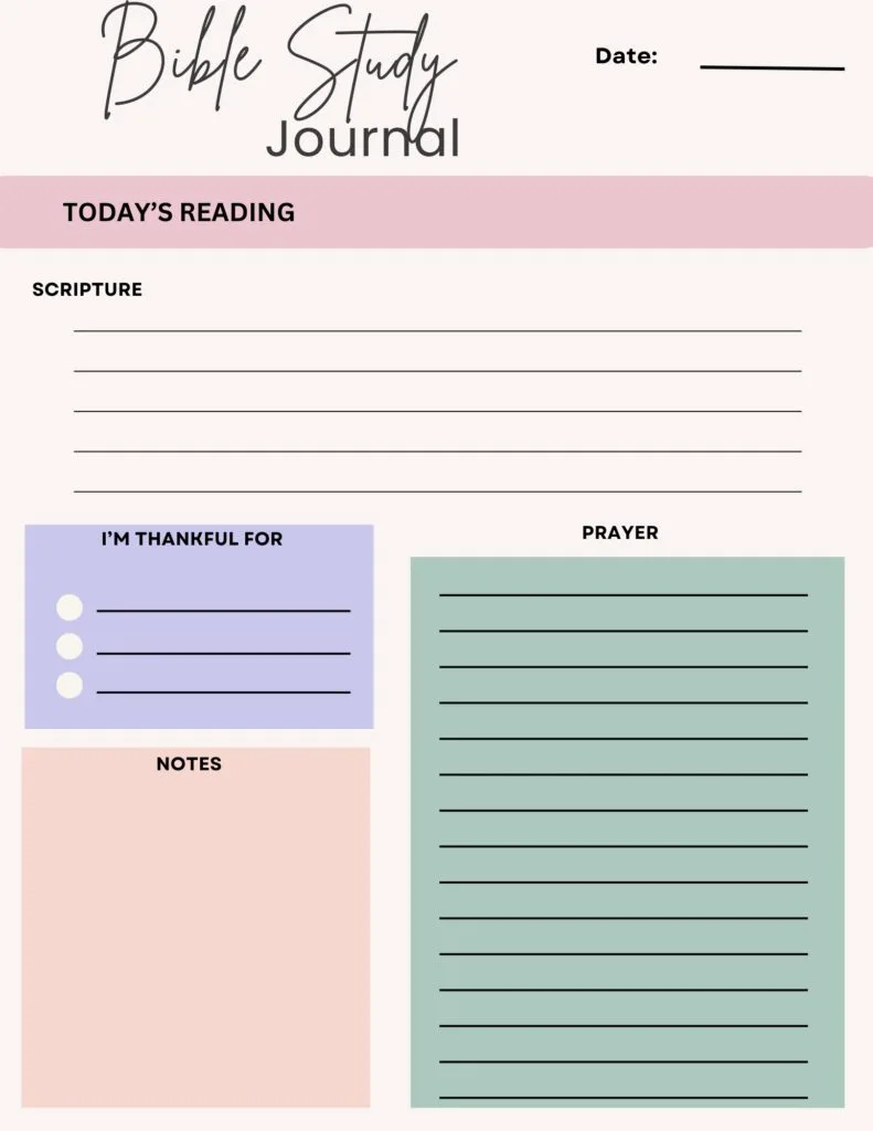 Bible Study Journal Log 12 1