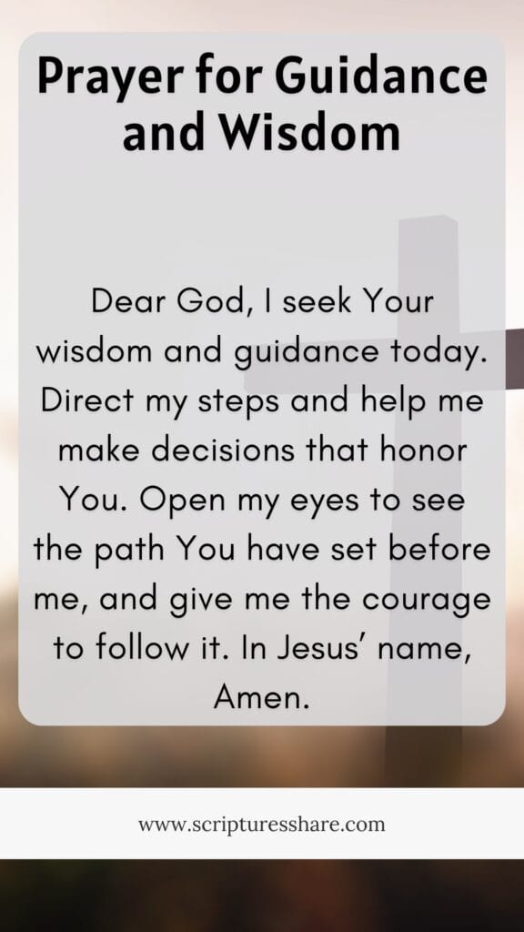 Prayer for Guidance and Wisdom