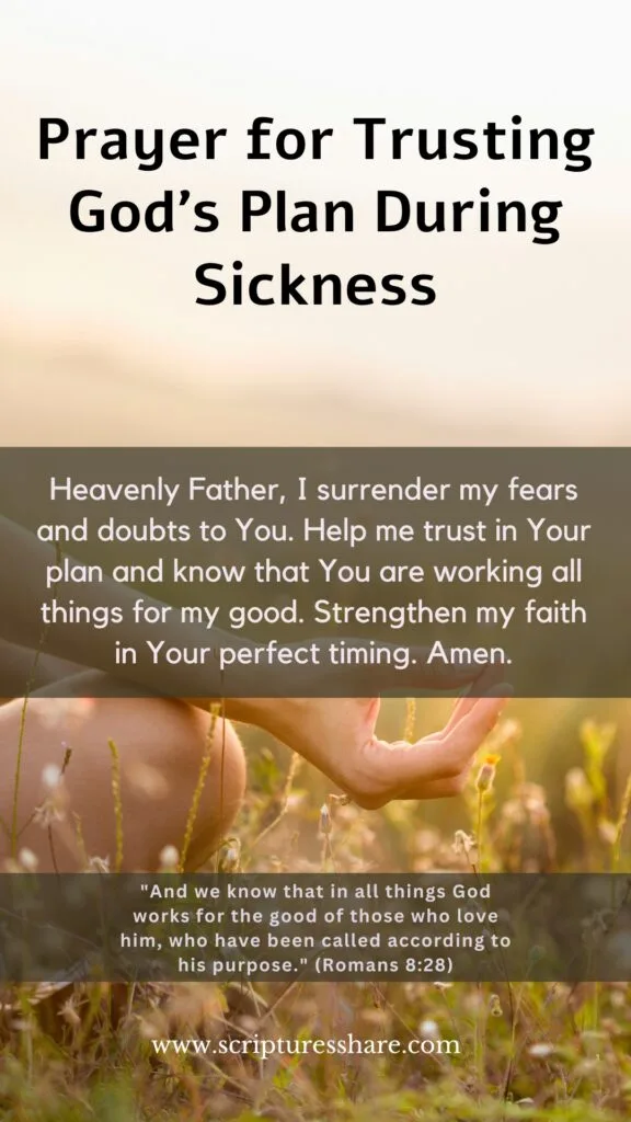 Prayer for Trusting God’s Plan During Sickness