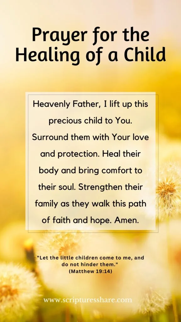 Prayer for the Healing of a Child