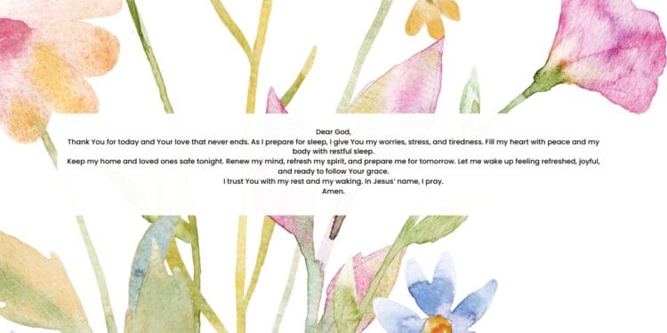 A Beautiful Bedtime Prayers To Wake Up Feeling Refreshed