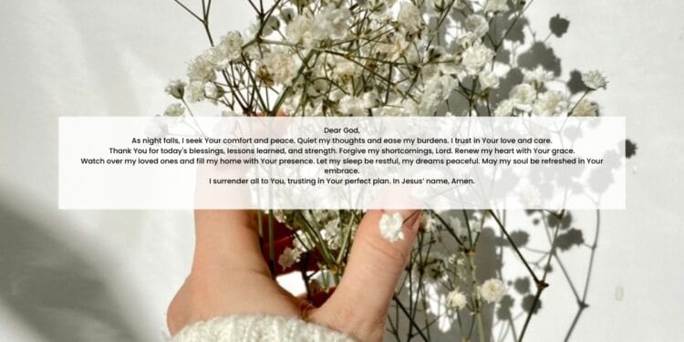 A Beautiful Night Prayer for Comfort and Peaceful Reflection