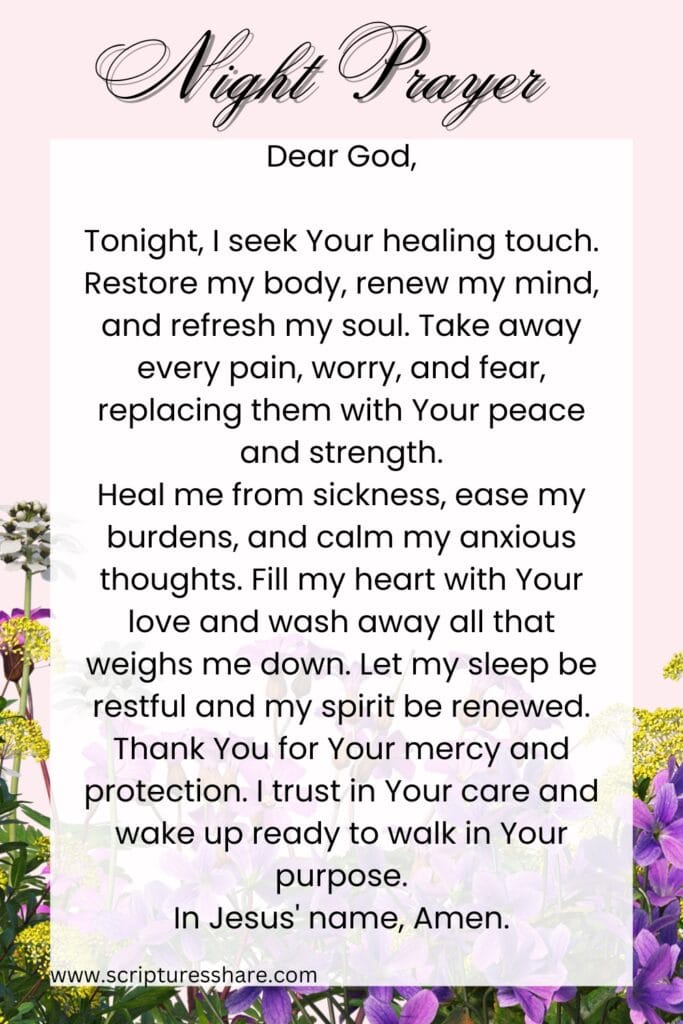 A Powerful Night Prayer For Healing The Body, Mind, and Soul