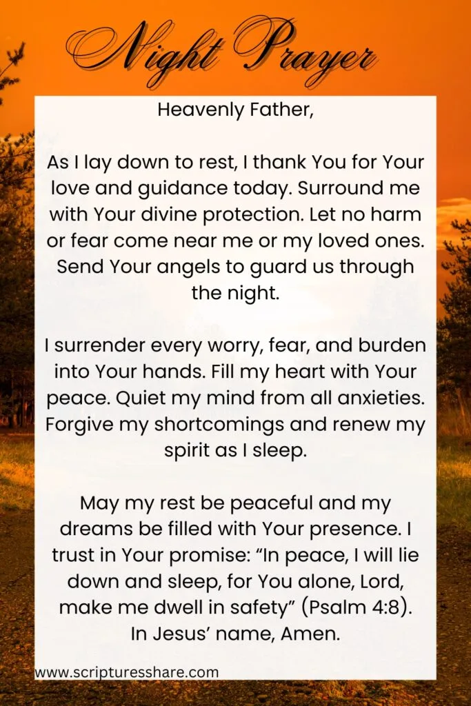 A Powerful Night Prayer To Say For Protection and Peace