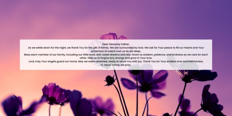 Beautiful Bedtime Blessing Family Prayer for Sweet Dreams and Peace