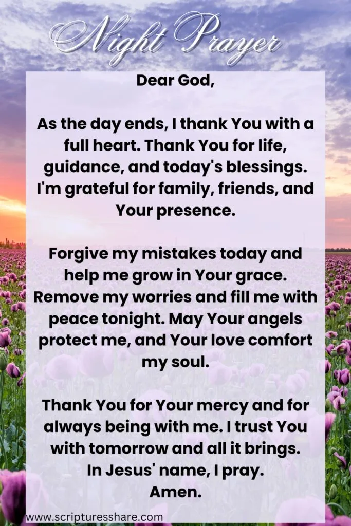 Daily Evening Prayer to Thank God