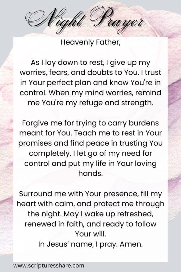 A Powerful Night Prayer To Let Go And Trust In God