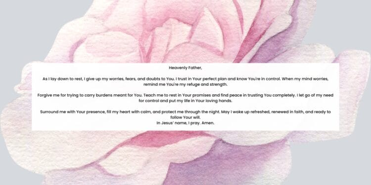 A Powerful Night Prayer To Let Go And Trust In God