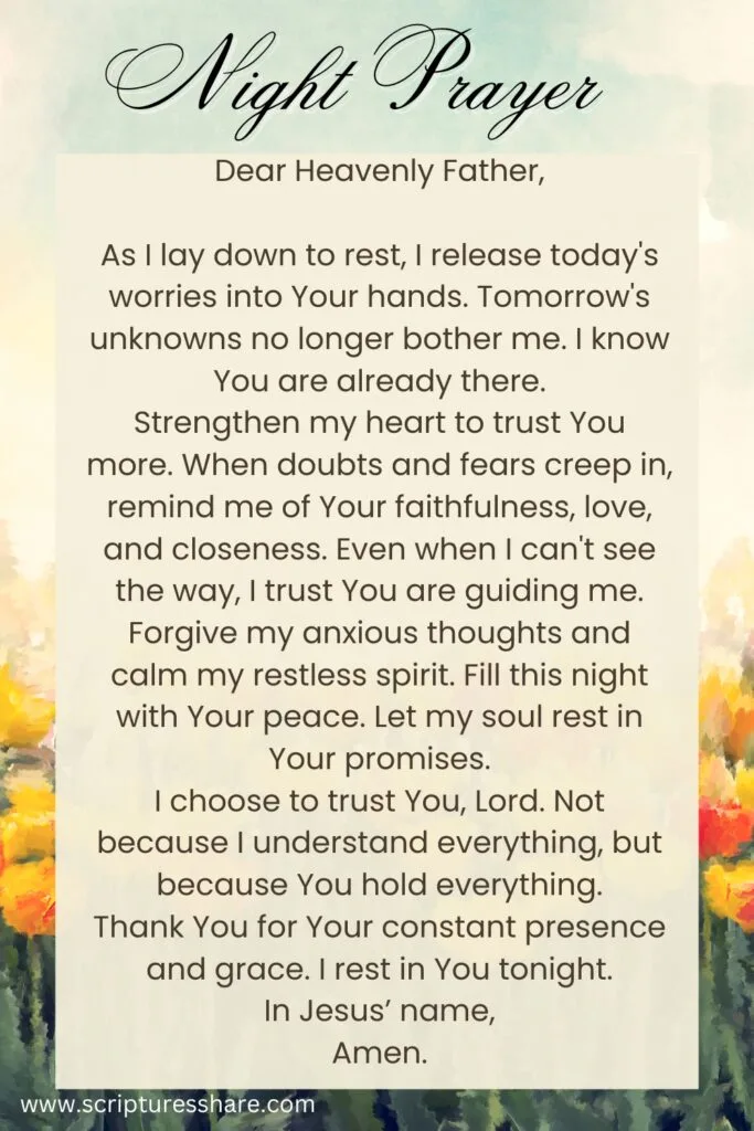A Powerful Night Prayer To Strengthen Your Trust in God