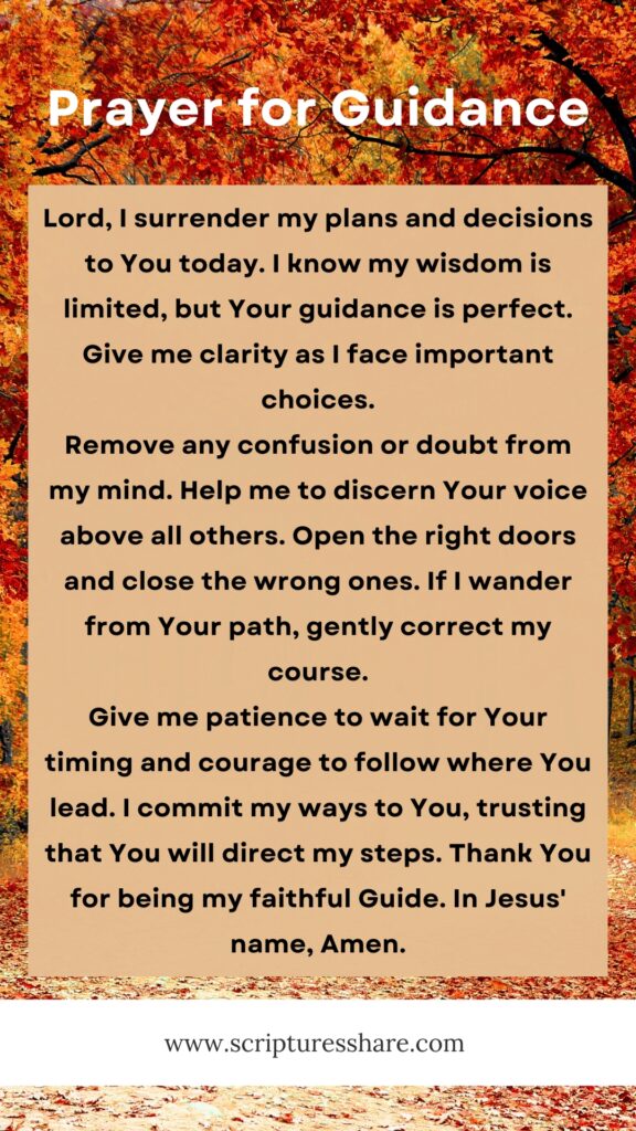 Prayer for Guidance