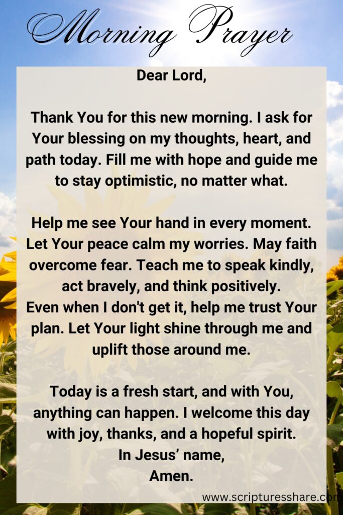A Beautiful Morning Blessing for an Optimistic Outlook