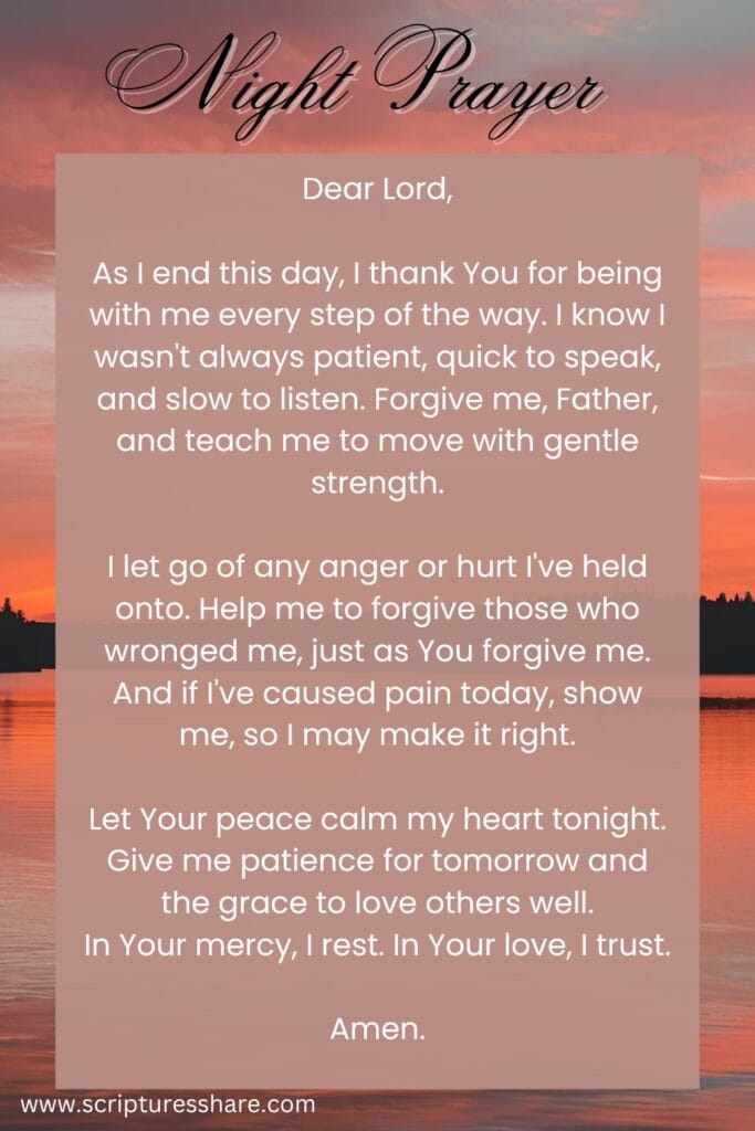 A Wonderful Night Prayer For Patience And Forgiveness