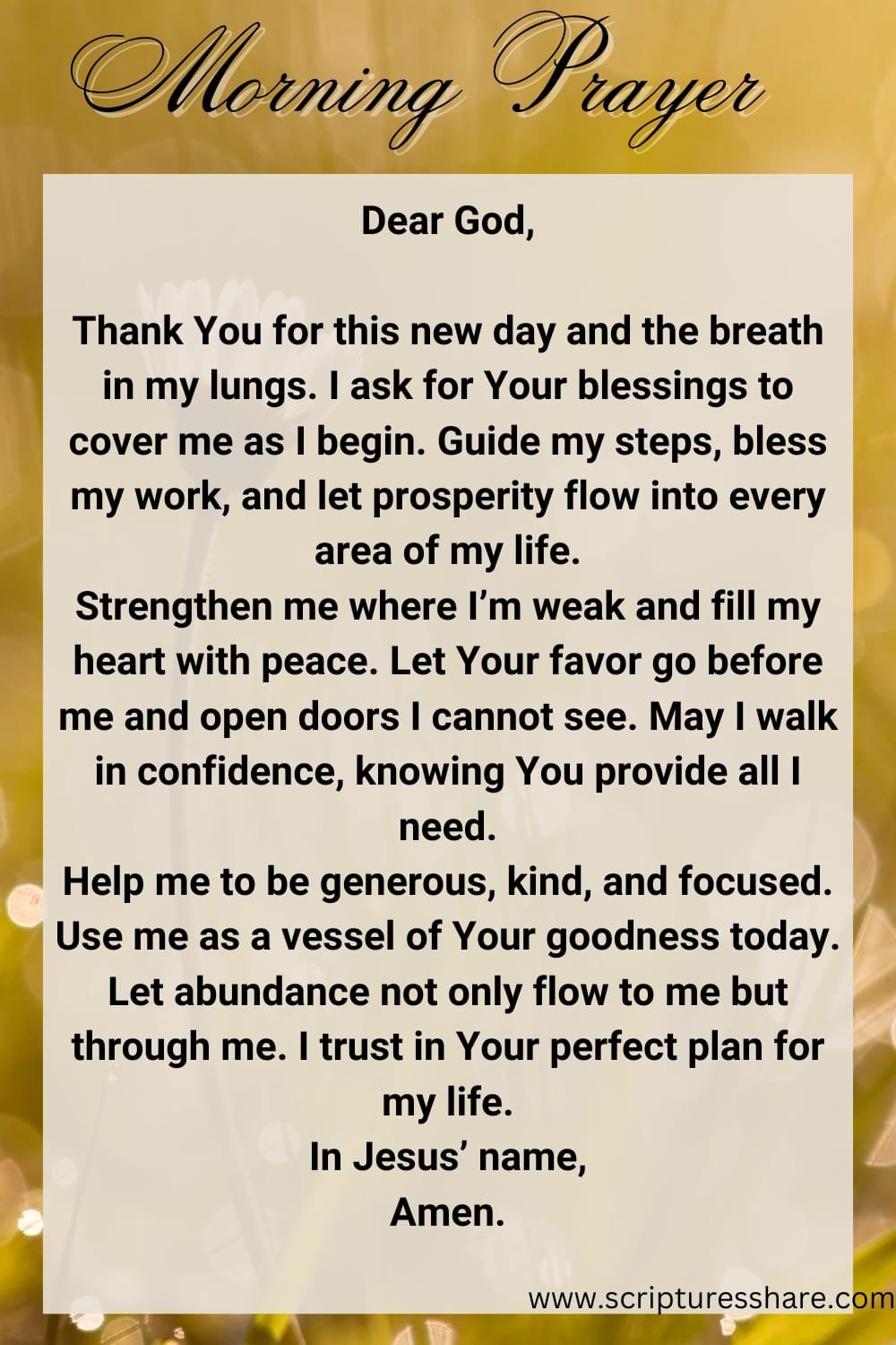 Powerful Morning Prayer For Blessings And Prosperity