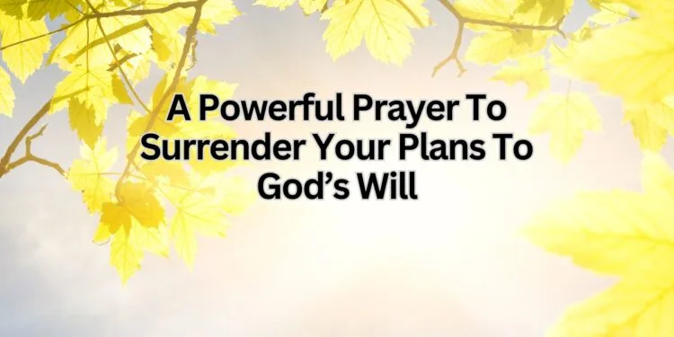 A Powerful Prayer To Surrender Your Plans To God’s Will (1)