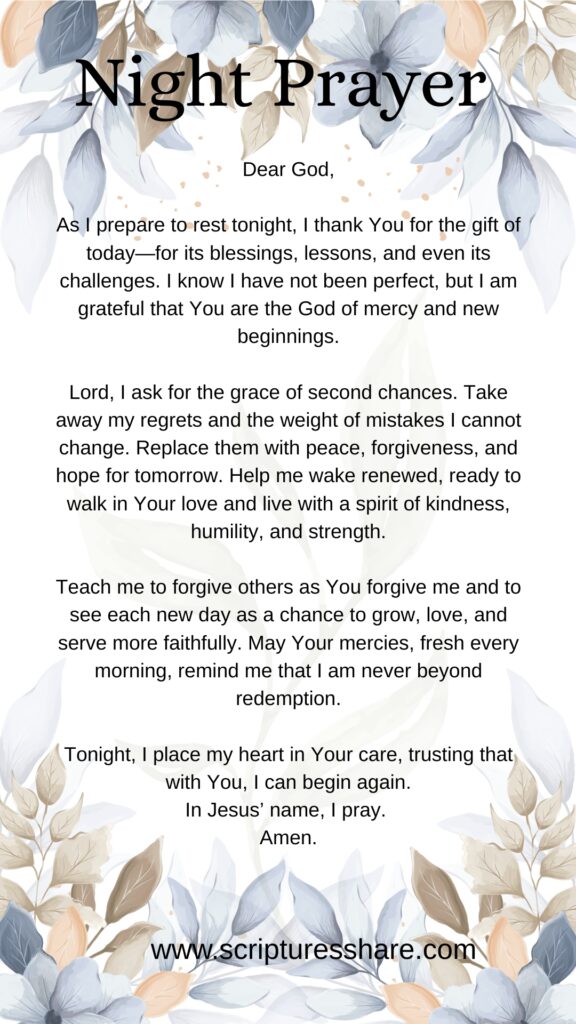 A Prayer for Second Chances Each Night Before Sleep